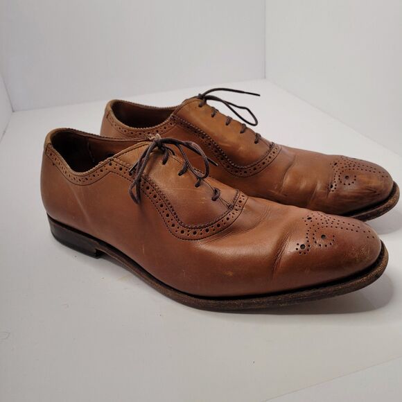 Allen Edmonds Cornwallis Walnut Oxford Dress Shoe Size 13 D Brogue Detail Brown